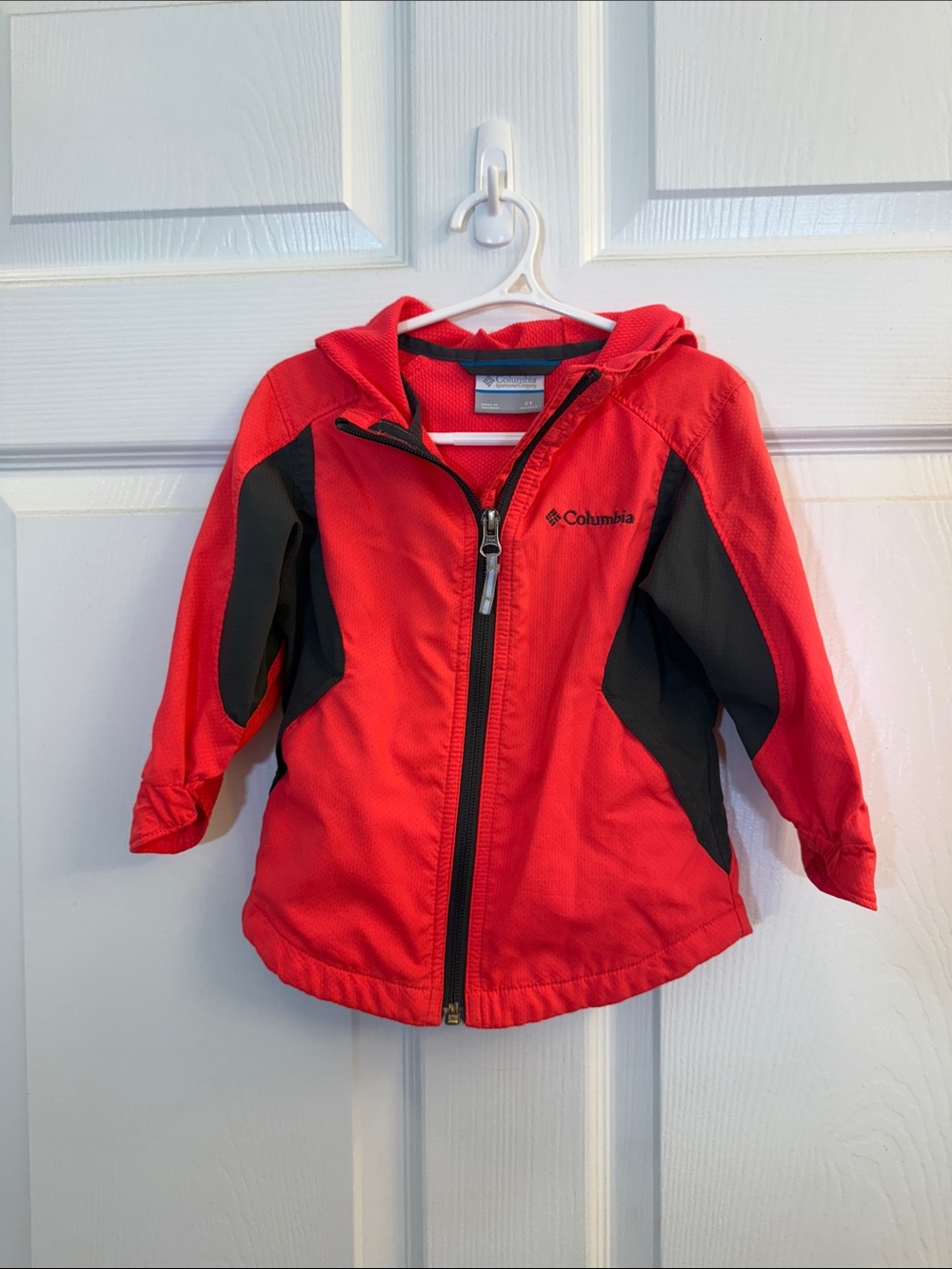 Columbia Kids Red and Black Hooded Softshell Jacket